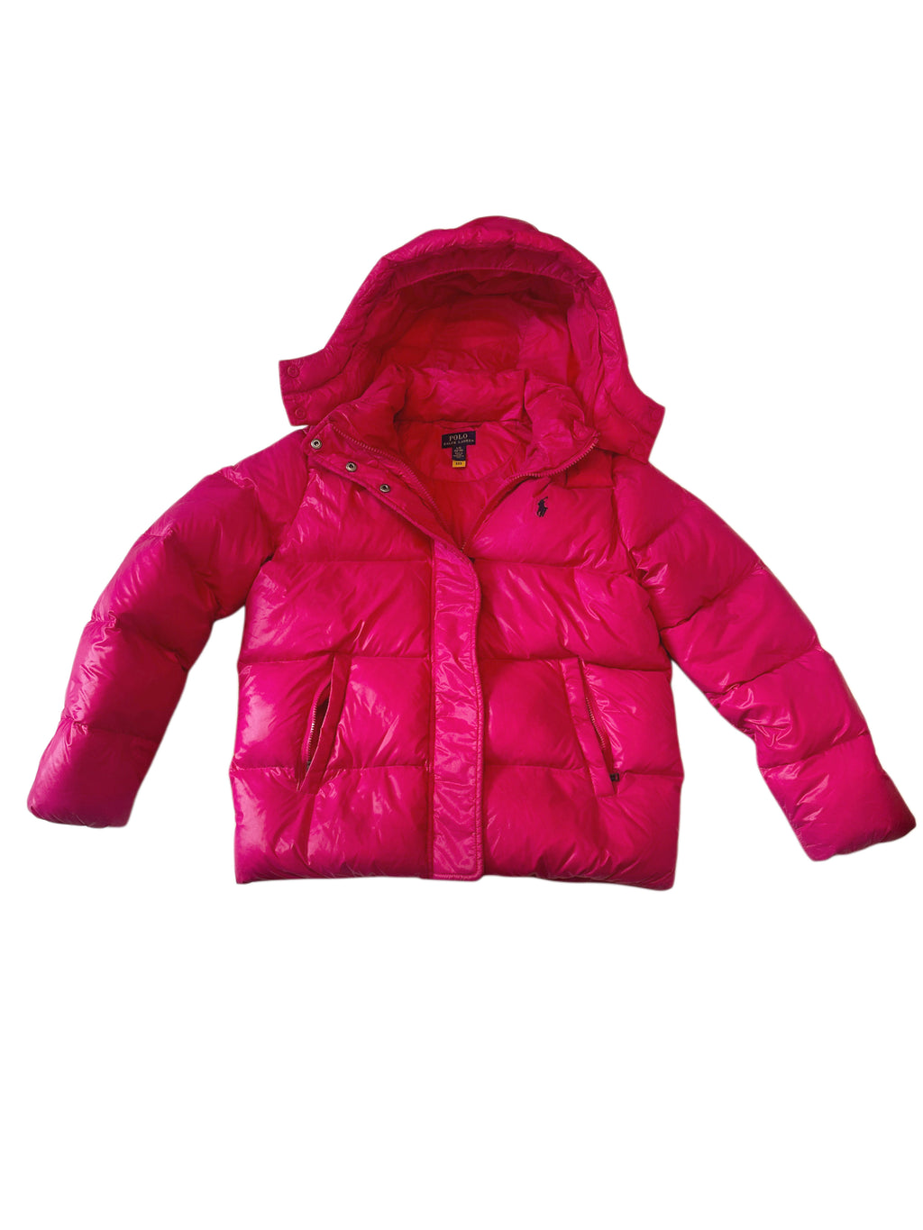 Polo Ralph Lauren Girls Hot Pink Hooded Down Puffer Jacket