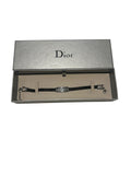 Vintage Dior Black Satin Choker Bracelet – Silver Logo Hardware Y2K