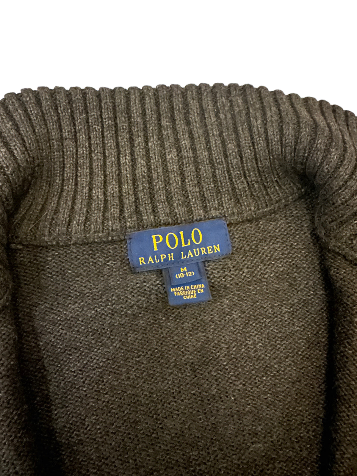 Polo Ralph Lauren Charcoal Grey Full-Zip Knit Sweater
