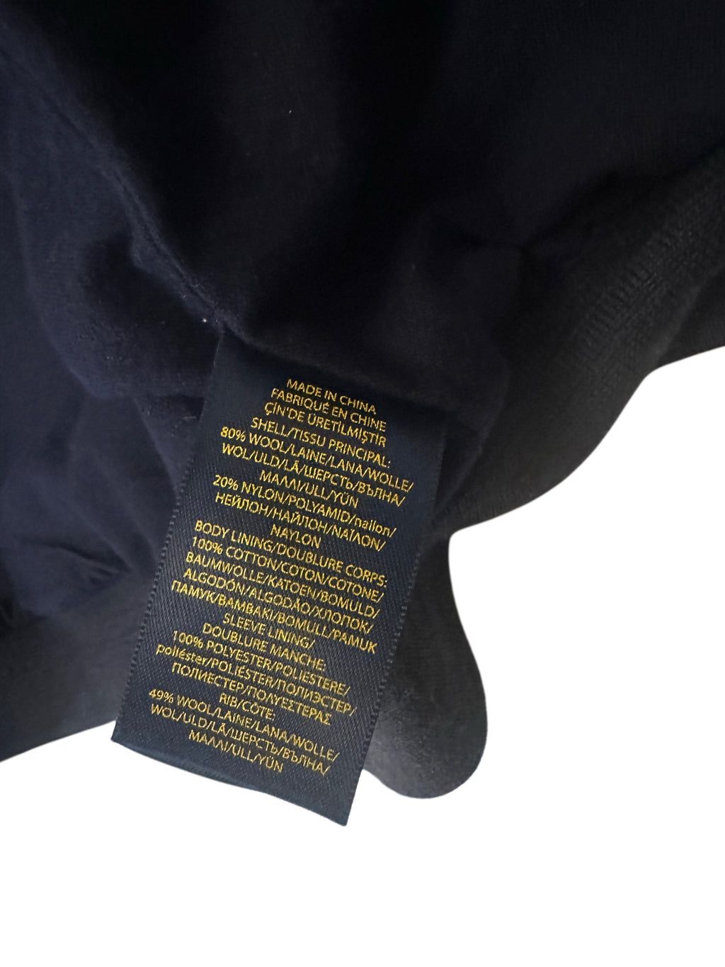 Vintage Polo Ralph Lauren Navy Wool Varsity Jacket | Big Pony Bomber