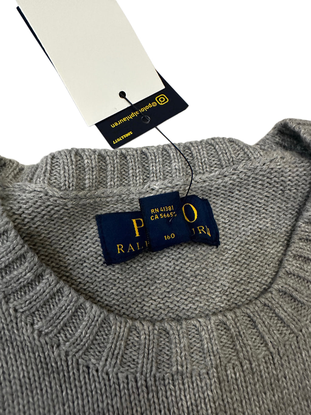 Polo Ralph Lauren Grey Polo Bear Knit Sweater