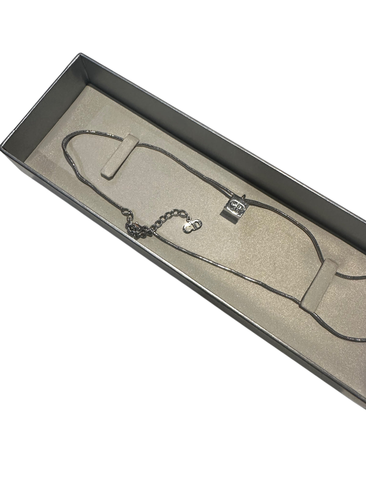 Vintage Christian Dior Silver CD Pendant Necklace – Y2K Designer Jewellery
