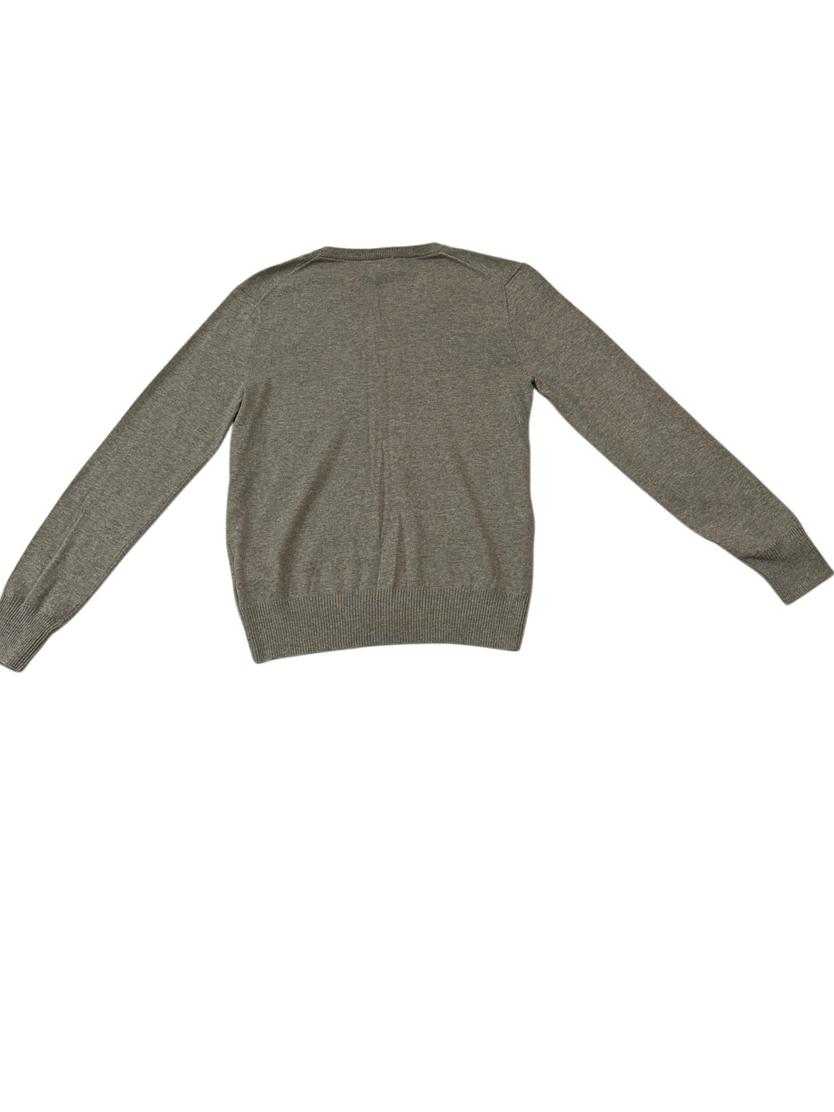 Polo Ralph Lauren Grey Fine-Knit V-Neck Sweater – Size L (14–16)