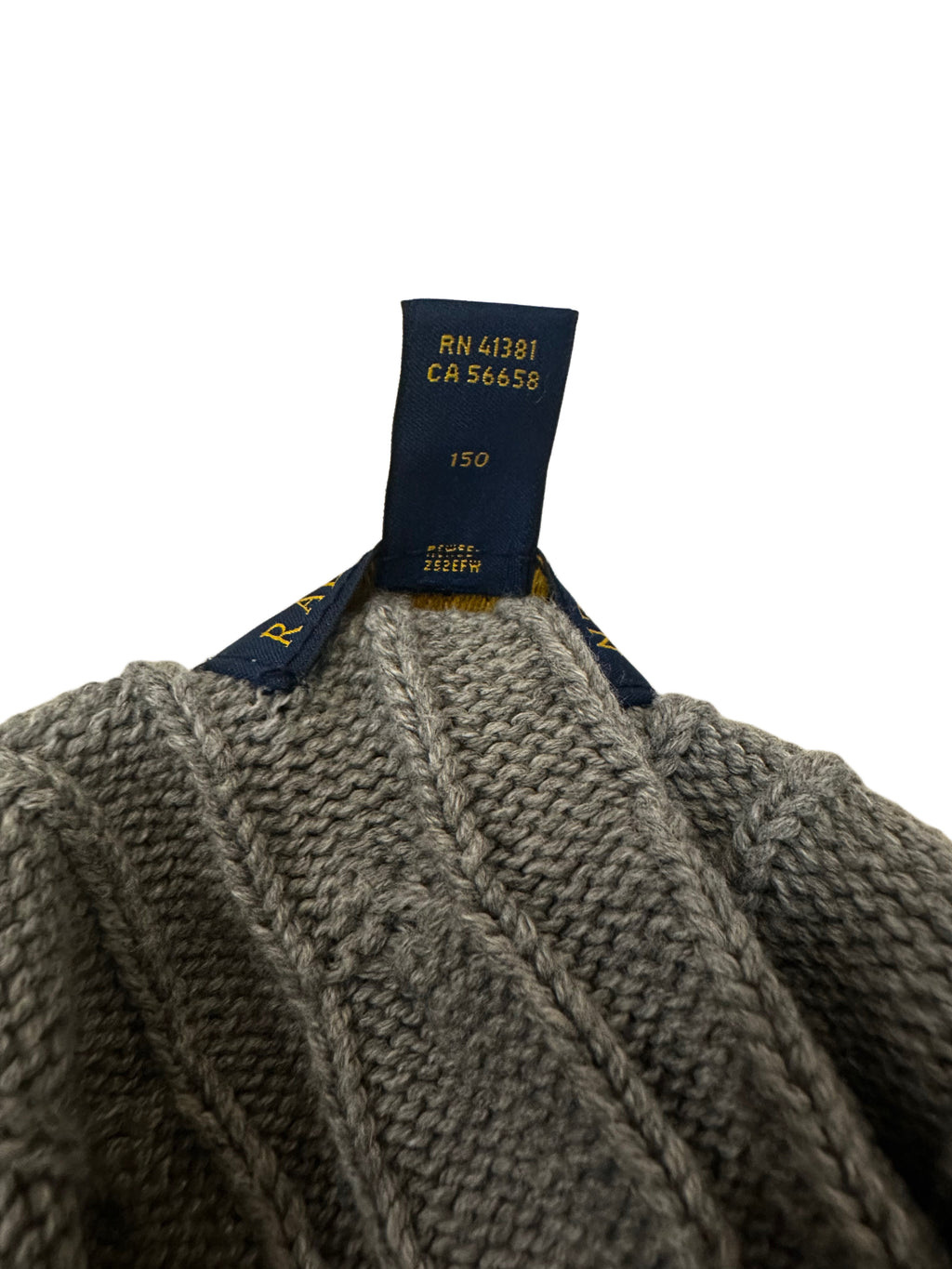 Polo Ralph Lauren Grey Cable-Knit Crew Neck Sweater