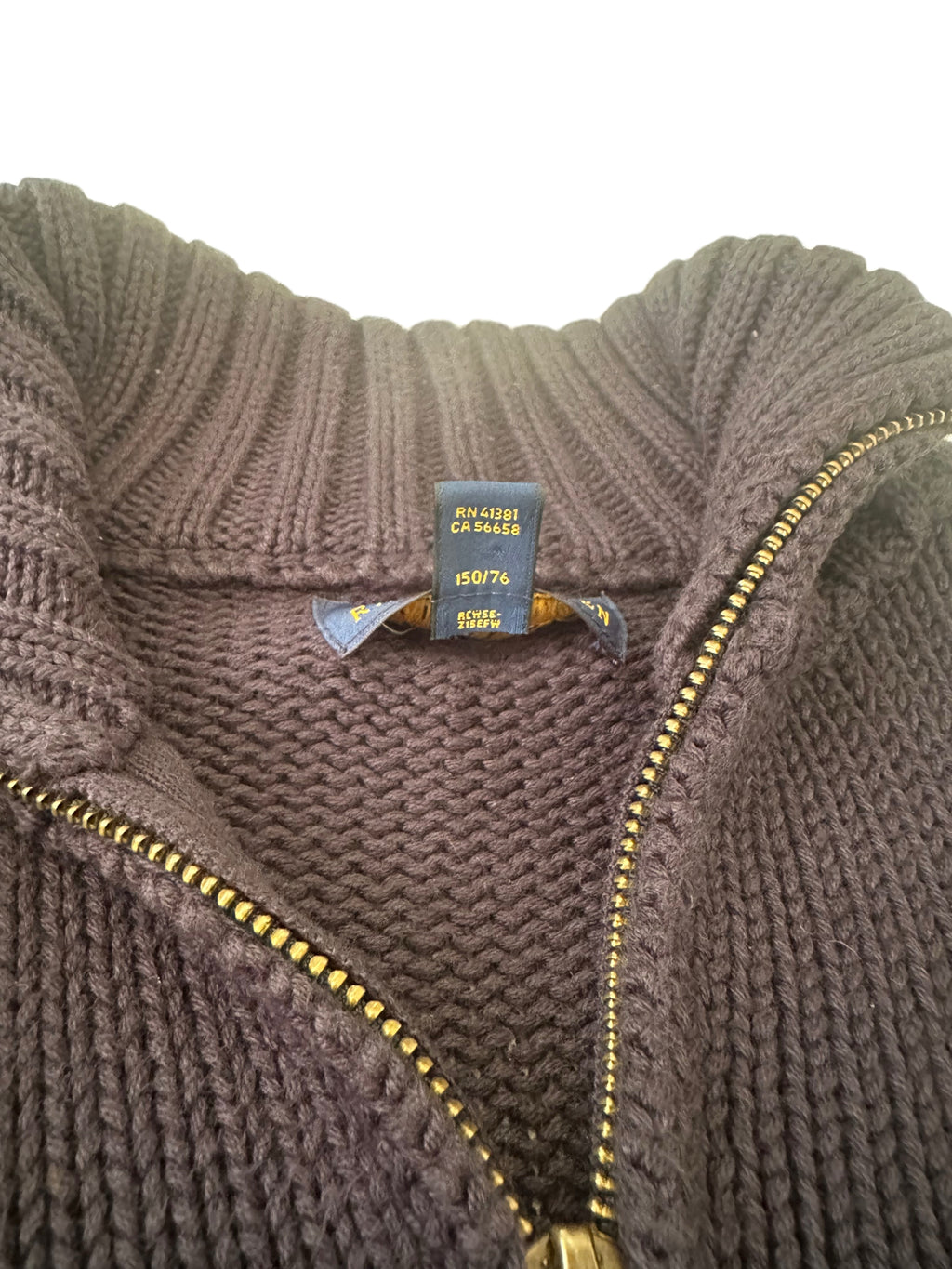 Polo Ralph Lauren Navy Flag Knit Quarter-Zip Sweater