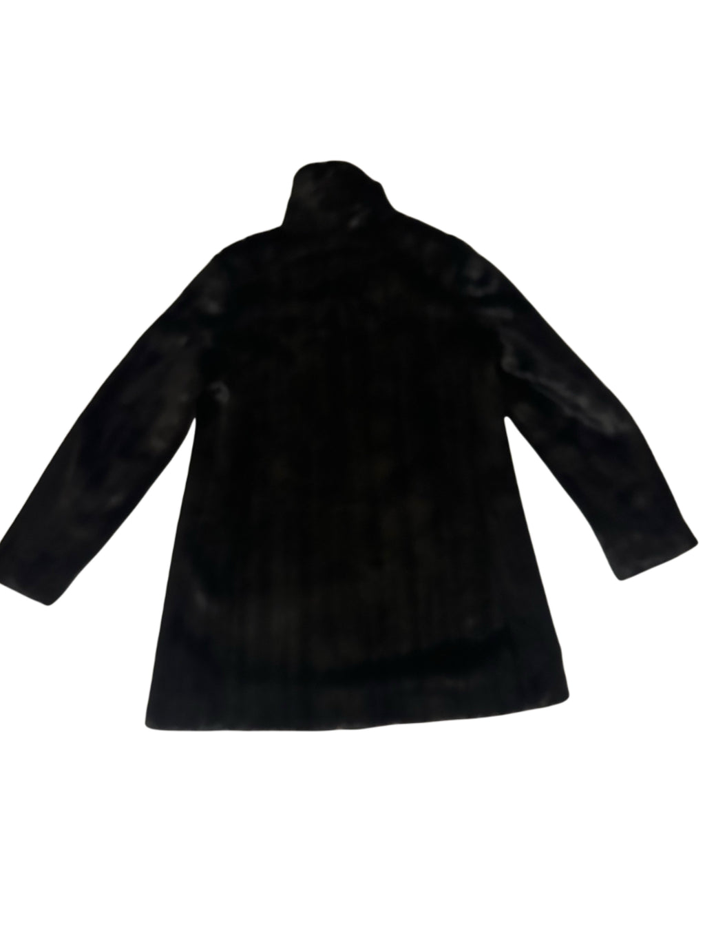 Karl Lagerfeld Paris Black Faux Fur Zip-Up Coat