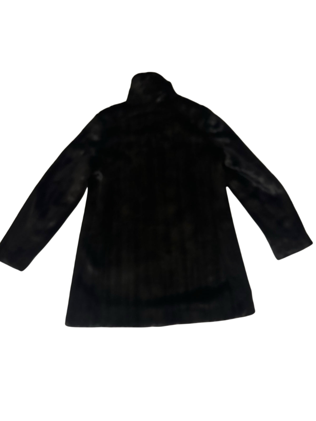 Karl Lagerfeld Paris Black Faux Fur Zip-Up Coat