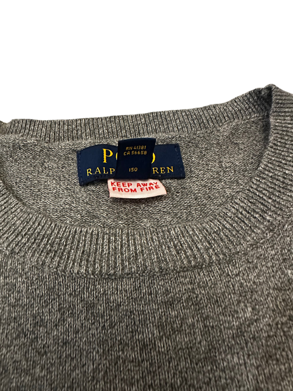 Polo Ralph Lauren Grey Knit Crew Neck Sweater