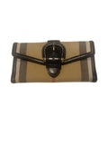 Vintage Burberry Nova Check Buckle Flap Wallet – Beige & Brown Leather