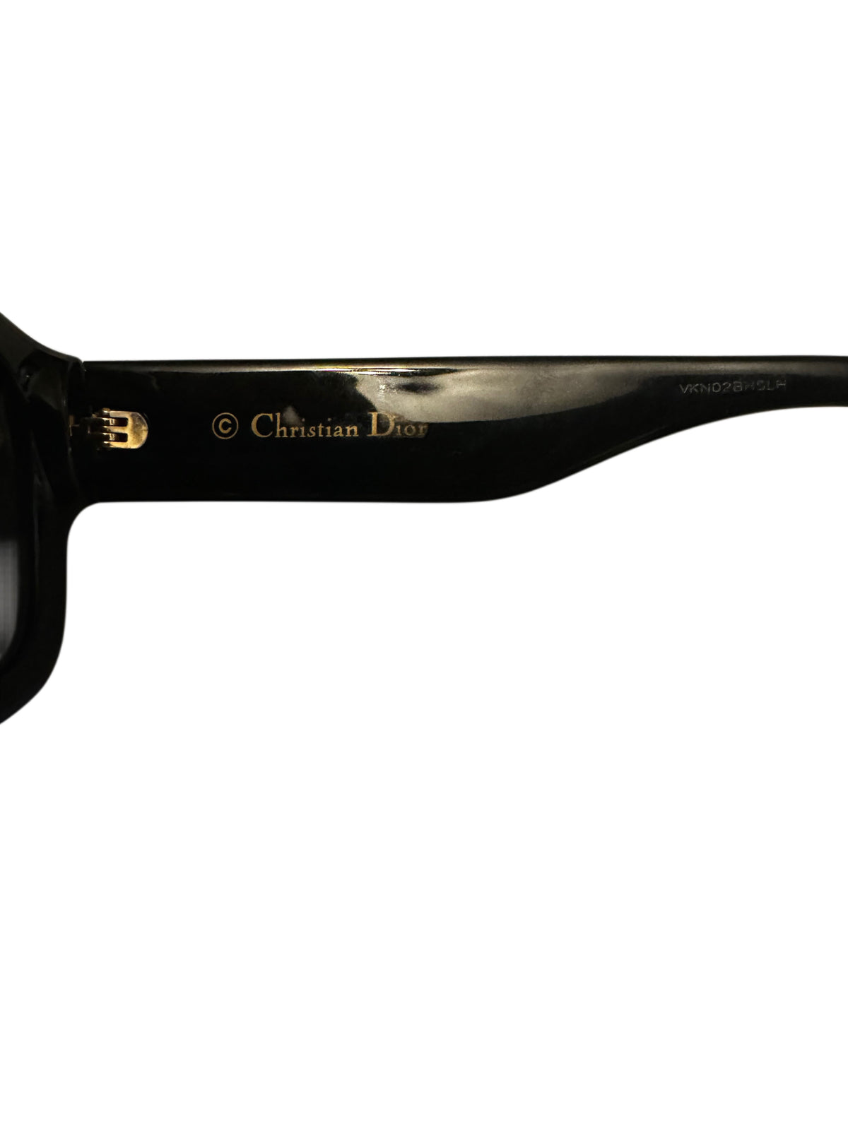 Christian Dior Black Oversized Square Sunglasses Gold CD Logo Temples