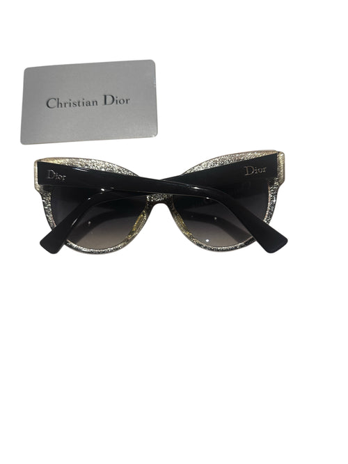 Christian Dior DiorGlisten1 Vintage Black Glitter Cat Eye Sunglasses