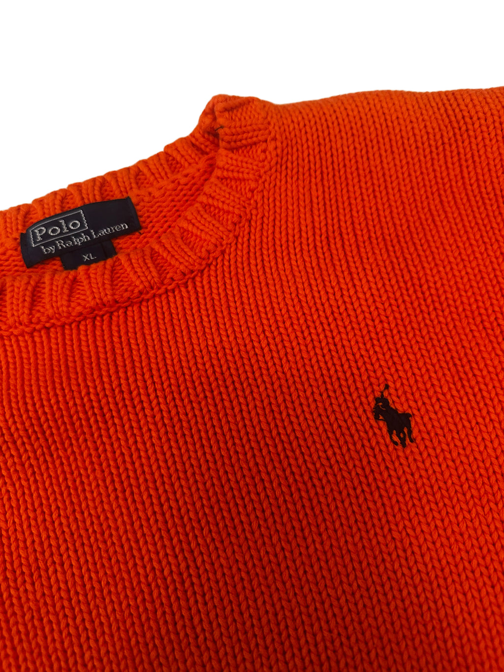 Polo Ralph Lauren Orange Chunky Knit Crewneck Sweater