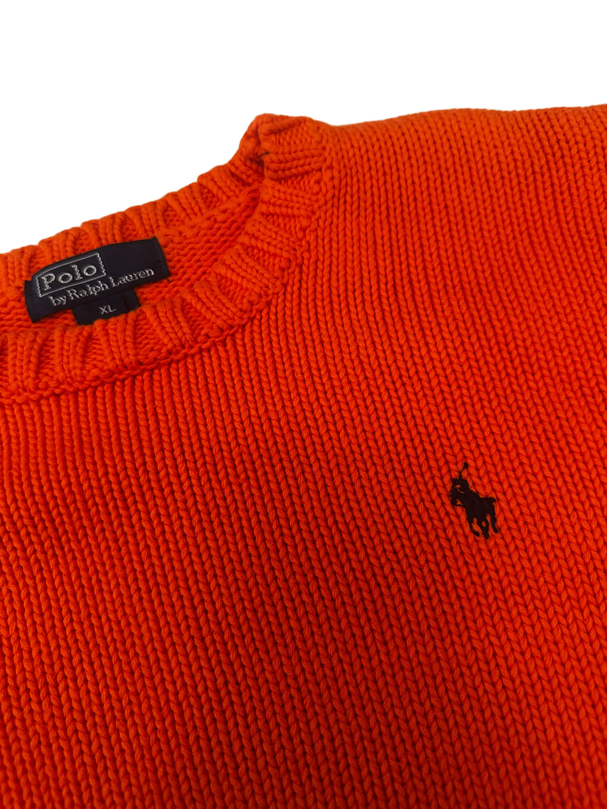 Polo Ralph Lauren Orange Chunky Knit Crewneck Sweater