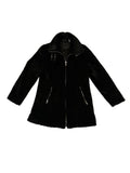 Karl Lagerfeld Paris Black Faux Fur Zip-Up Coat