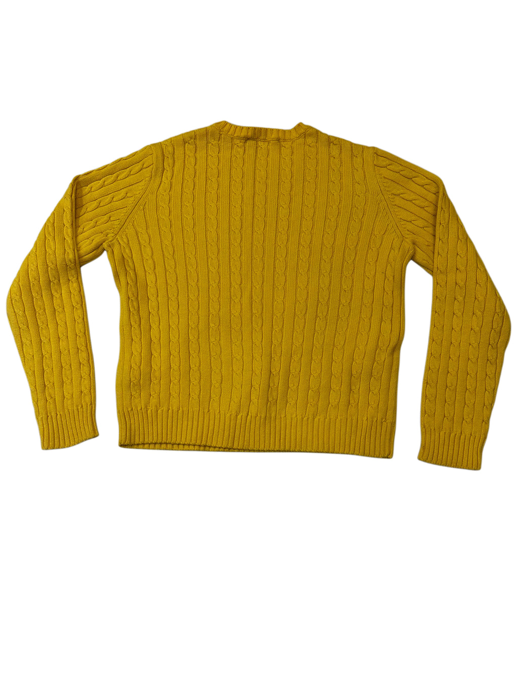 Lauren Ralph Lauren Mustard Yellow Cable Knit Cotton Jumper