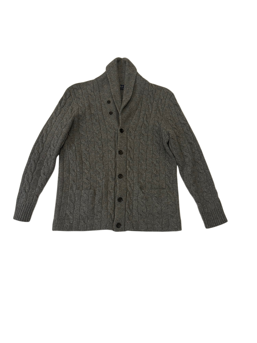 Polo Ralph Lauren Grey Cable Knit Shawl Collar Cardigan |