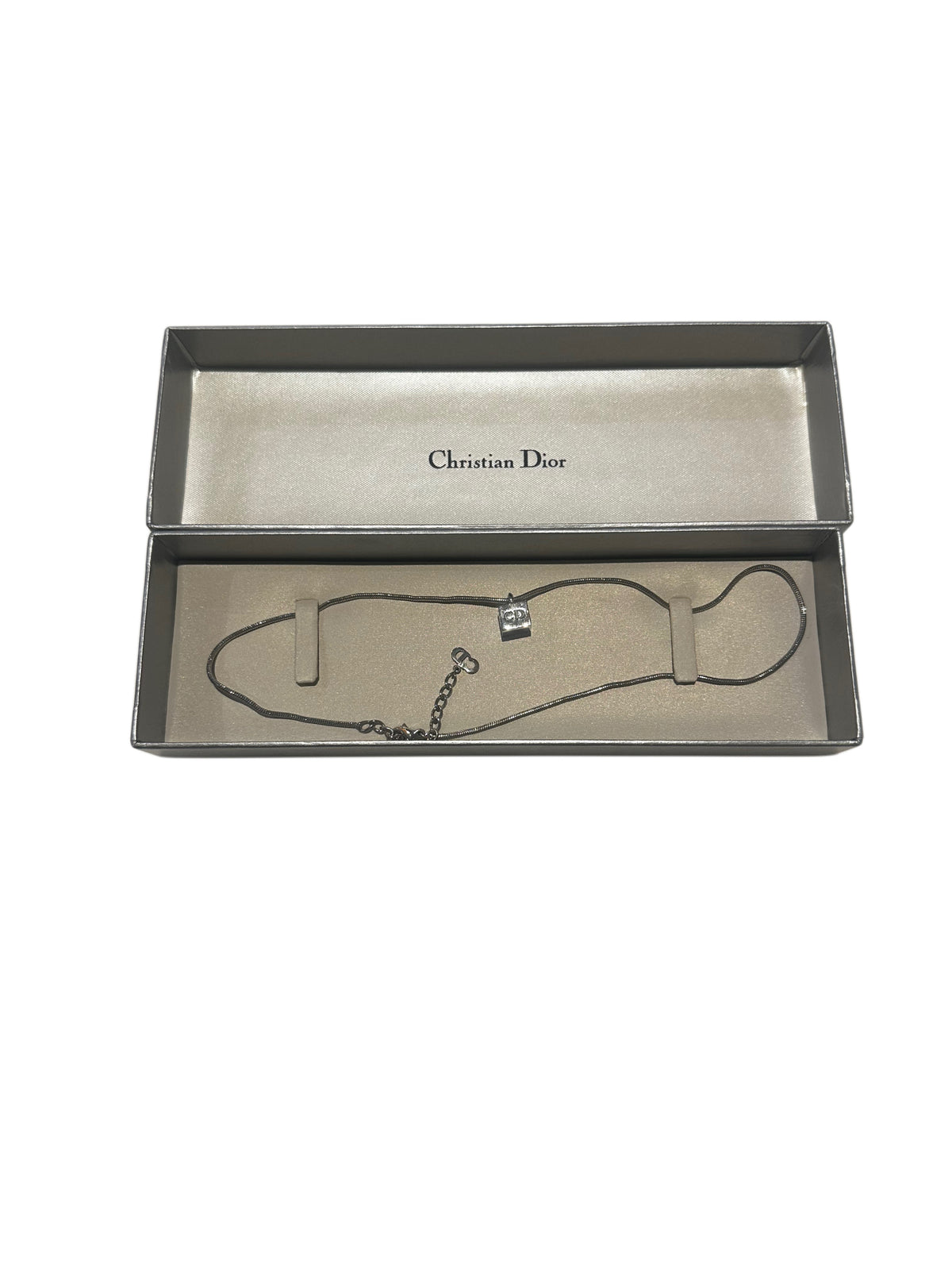 Vintage Christian Dior Silver CD Pendant Necklace – Y2K Designer Jewellery