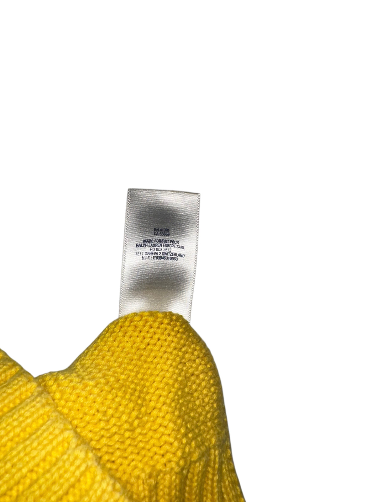 Ralph Lauren Mustard Yellow Zip-Up Knit Hoodie with Faux Fur Trim & Flag Back