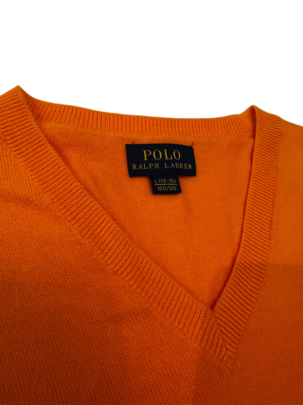 Polo Ralph Lauren Orange V-Neck Knit Sweater