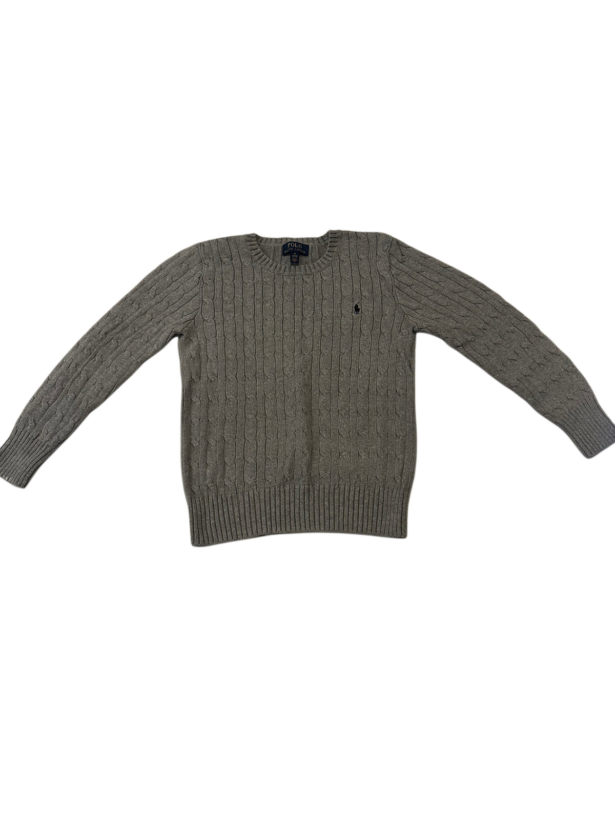 Polo Ralph Lauren Grey Cable-Knit Crew Neck Sweater
