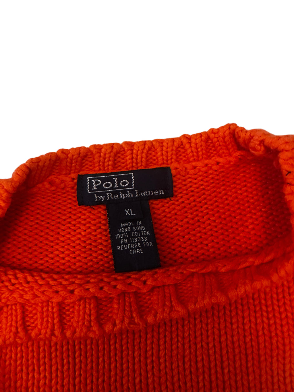 Polo Ralph Lauren Orange Chunky Knit Crewneck Sweater
