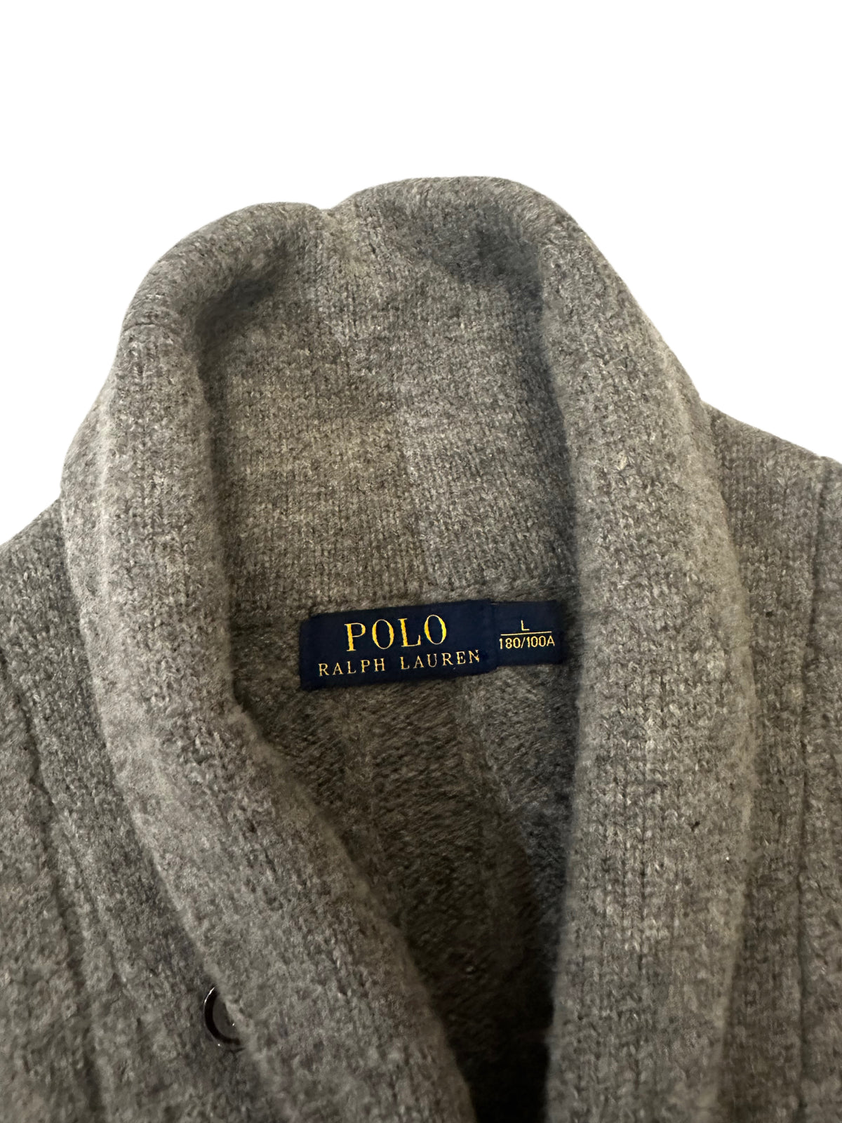 Polo Ralph Lauren Grey Cable Knit Shawl Collar Cardigan |