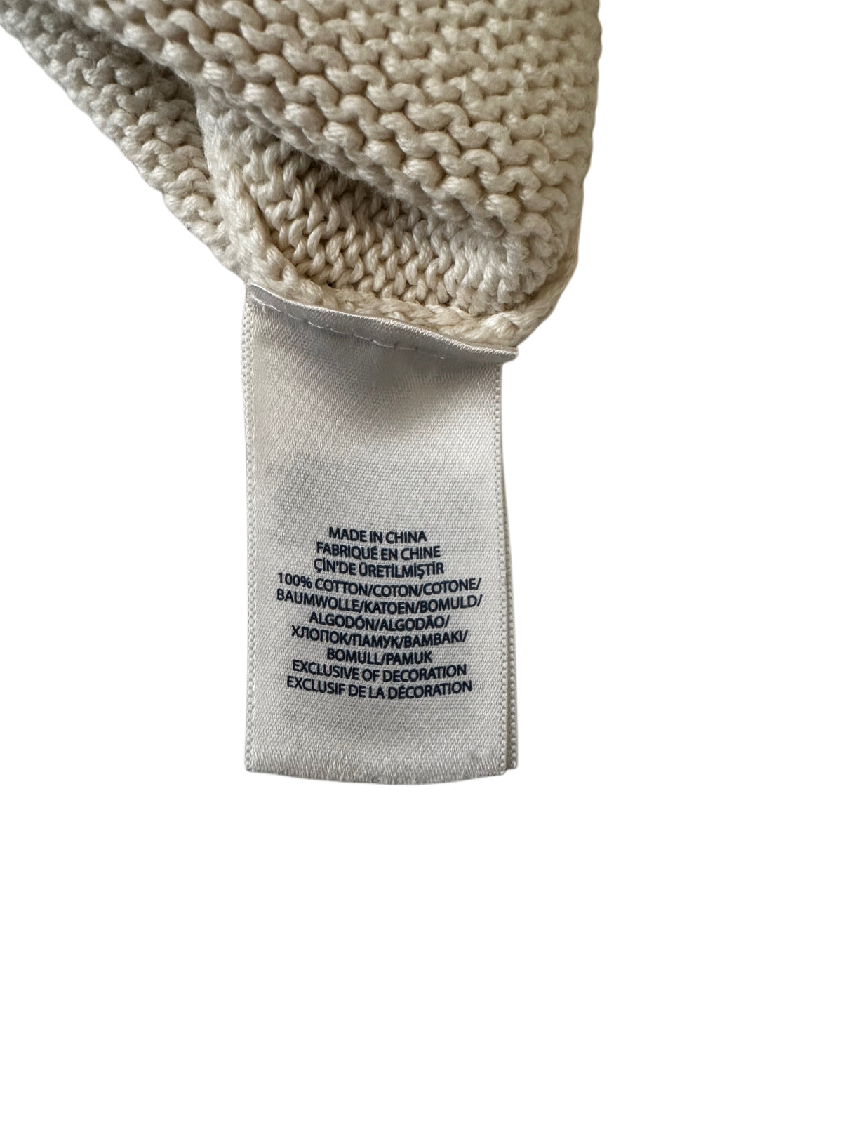 Polo Ralph Lauren Cream Cotton Chunky Knit Quarter-Zip Sweater