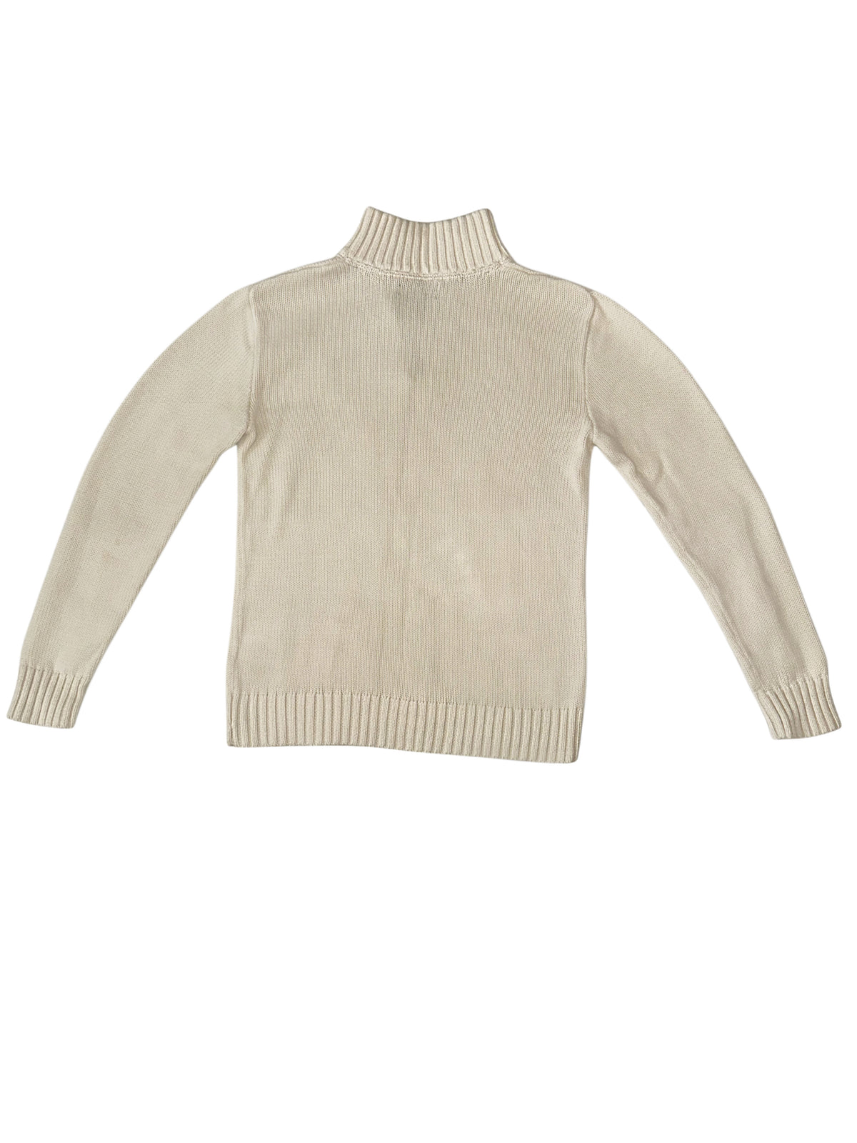 Polo Ralph Lauren Cream Cotton Chunky Knit Quarter-Zip Sweater