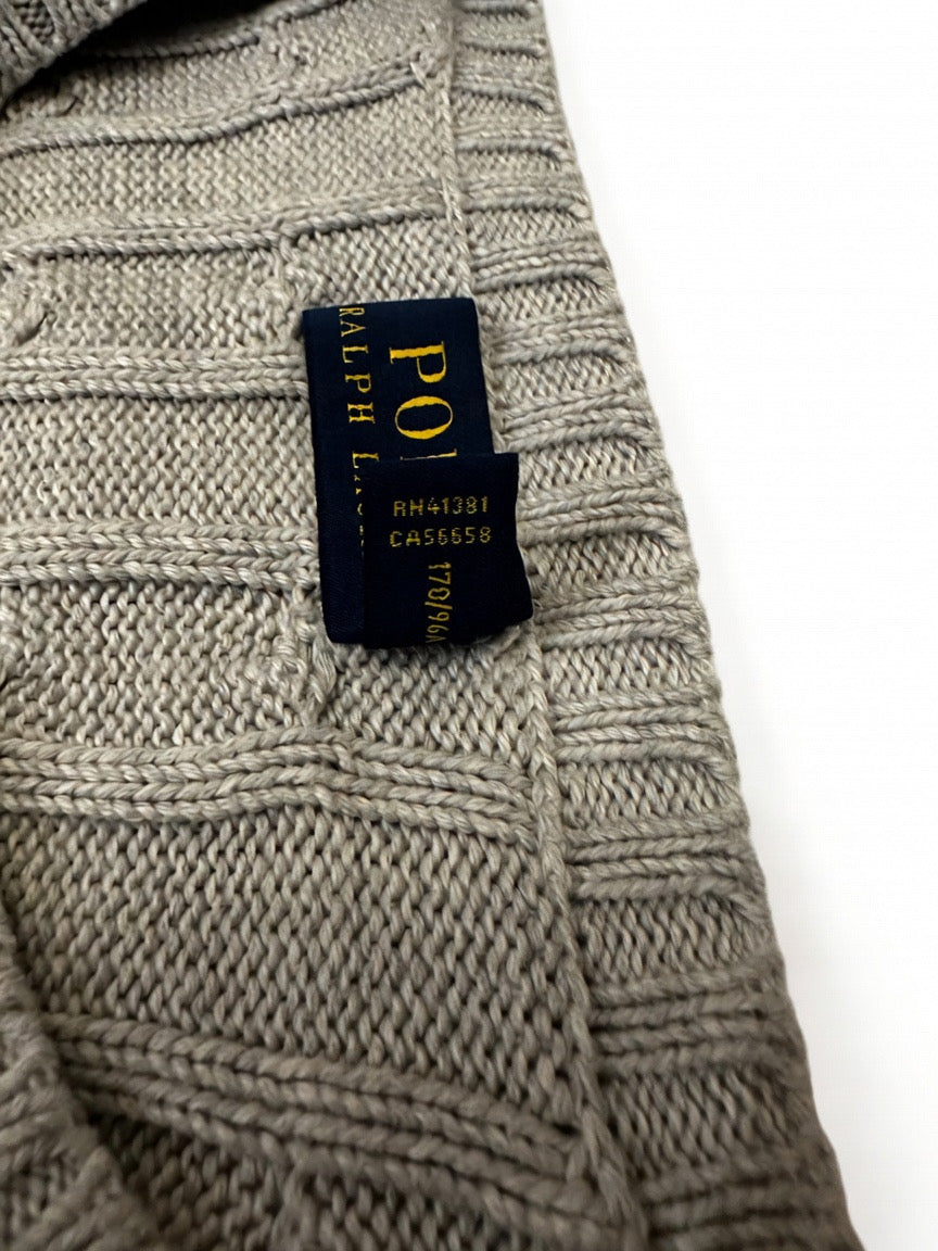 Polo Ralph Lauren Beige Cable-Knit Crew Neck Sweater