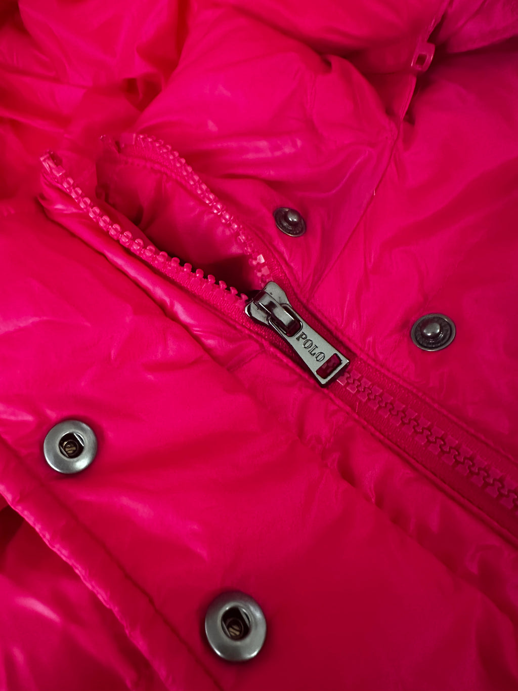Polo Ralph Lauren Girls Hot Pink Hooded Down Puffer Jacket